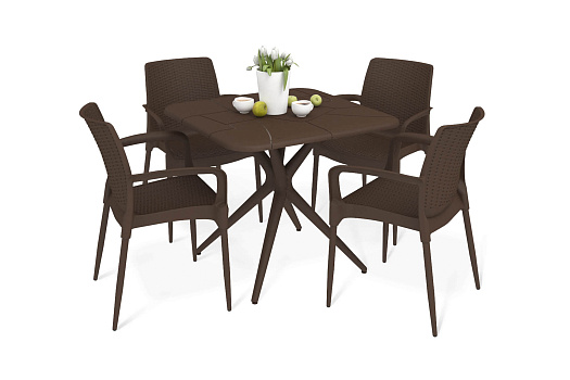 Обеденная группа SHT-DS213 коричневый / темный орех