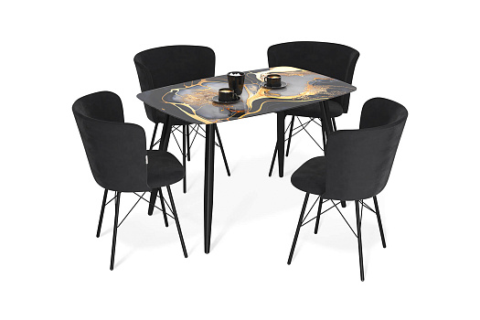 Обеденная группа HT-DS278 черный алмаз / ночное затмение / черный муар