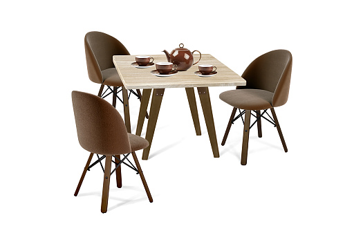 Стол со стульями SHT-DS81 кофейный ликер / темный орех / черный /дуб сонома