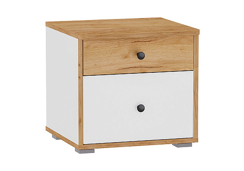 Тумба прикроватная Вуди 13.287 белый премиум / дуб крафт золотой