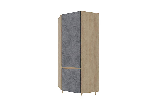 Шкаф угловой Киото дуб небраска / бетон темный