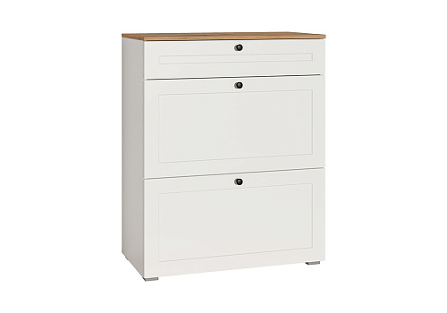 Тумба для обуви Остин 16.121 белый шагрень / дуб крафт золотой