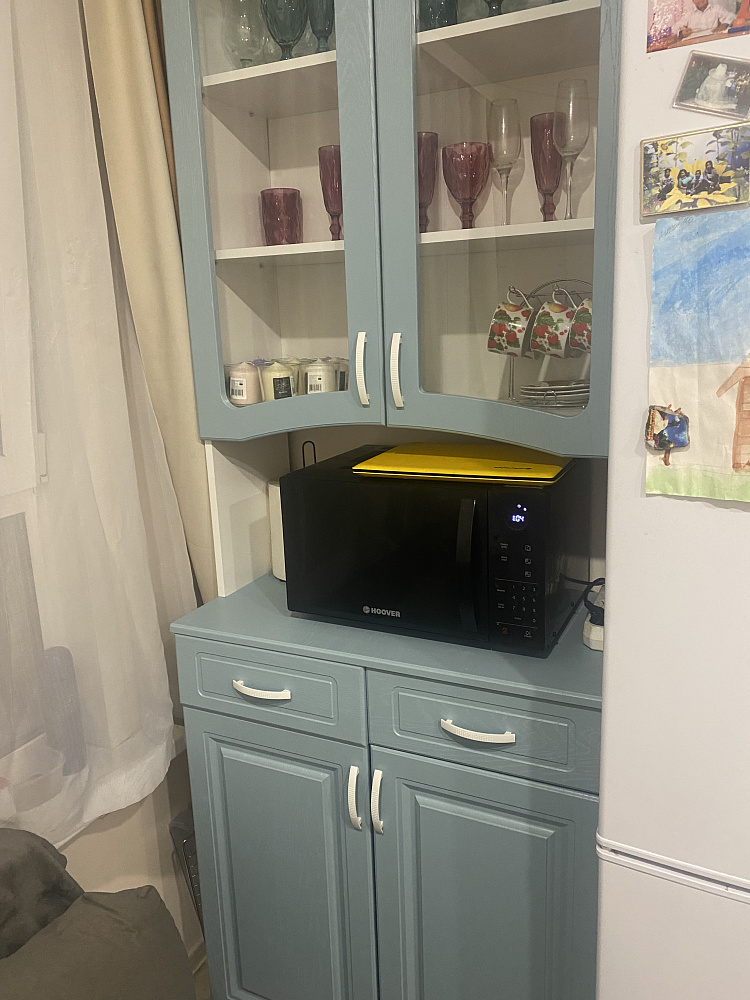 Буфет Констанция 2-х створчатый белый матовый / джинс