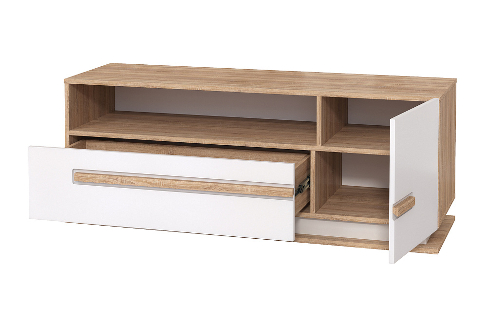 ТВ-тумба Дора New дуб сонома / белый / белый глянец арт. 08-171113 ...