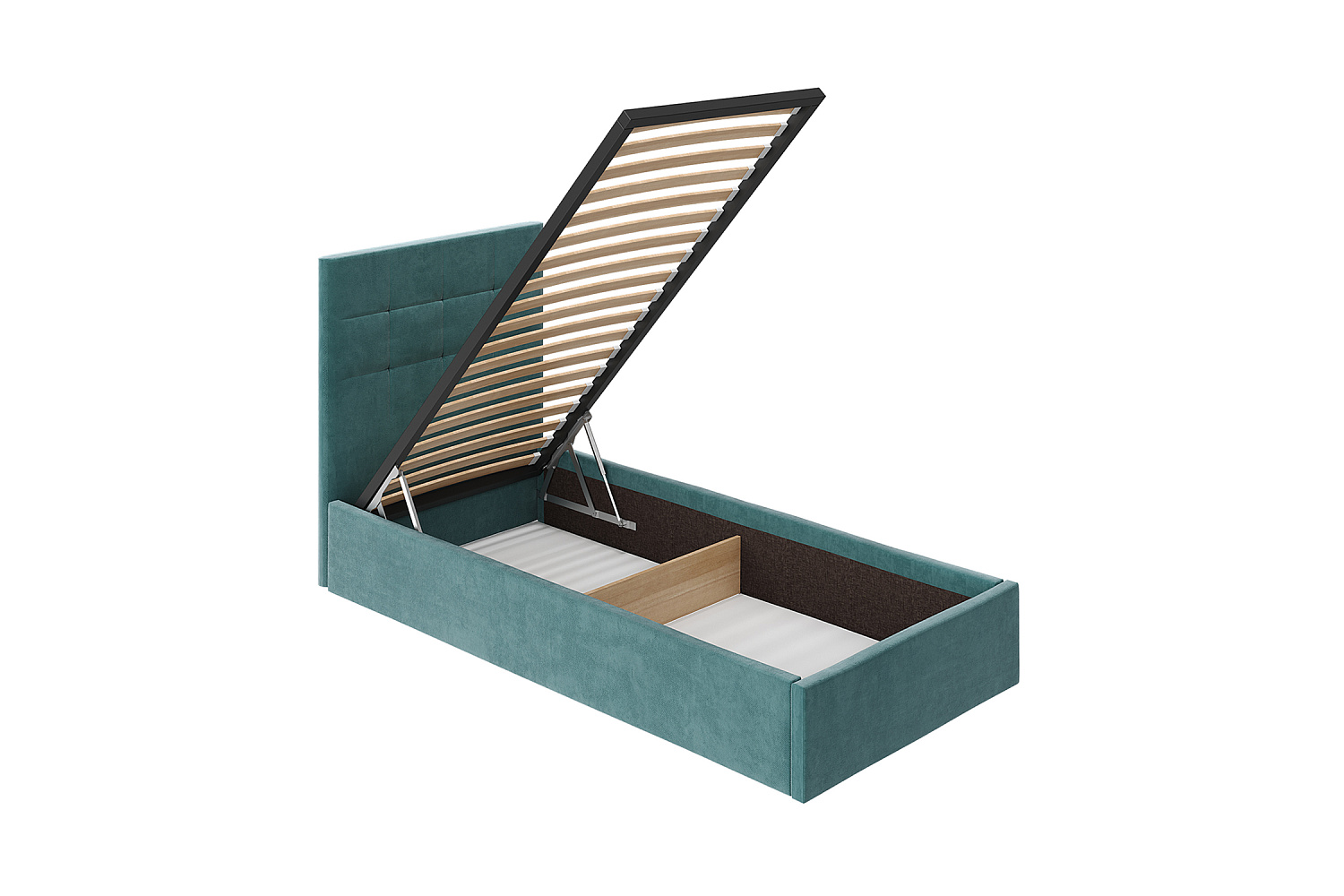 Кровать Диана 0.9 м велюр бирюзовый