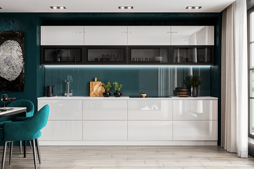 Модульная кухня Монора белоснежный глянец