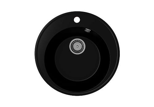 Мойка круглая врезная кварцевая Ulgran Quartz Nora 48.5 см, уголь