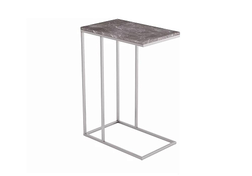 Стол придиванный Агами хром / серый мрамор