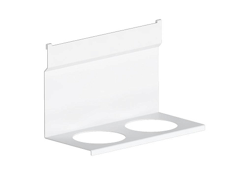 Держатель для 2-х стаканов белый бархат матовый