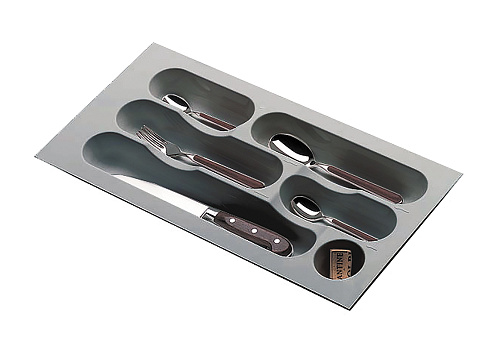 Емкость для столовых приборов в базу 30 см серый металлик