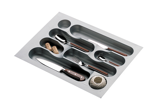 Емкость для столовых приборов в базу 40 см серый металлик