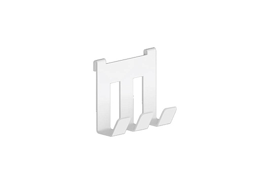 Крючок тройной 7 см белый бархат матовый