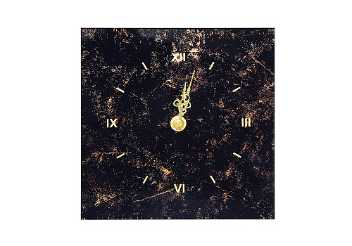 Подставка с часами стекло черное