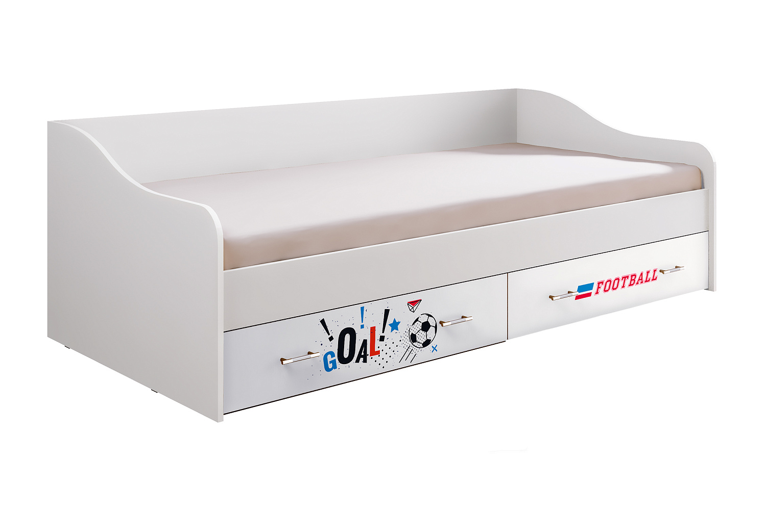 Кровать с 2-мя ящиками Вега NEW Boy белая