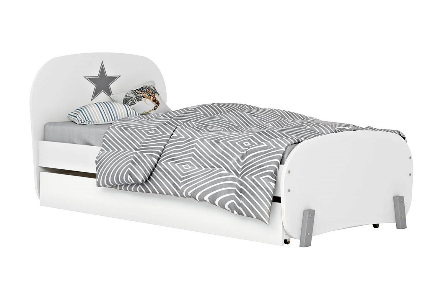 Кровать детская Mirum 1915 с ящиком белый