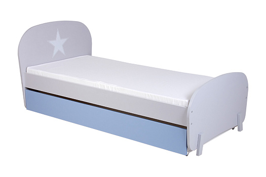 Кровать детская Mirum 1915 с ящиком голубой / серый