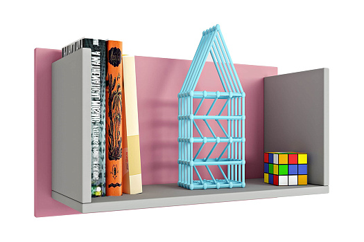 Полка книжная Mirum 5L 600 розовый / серый