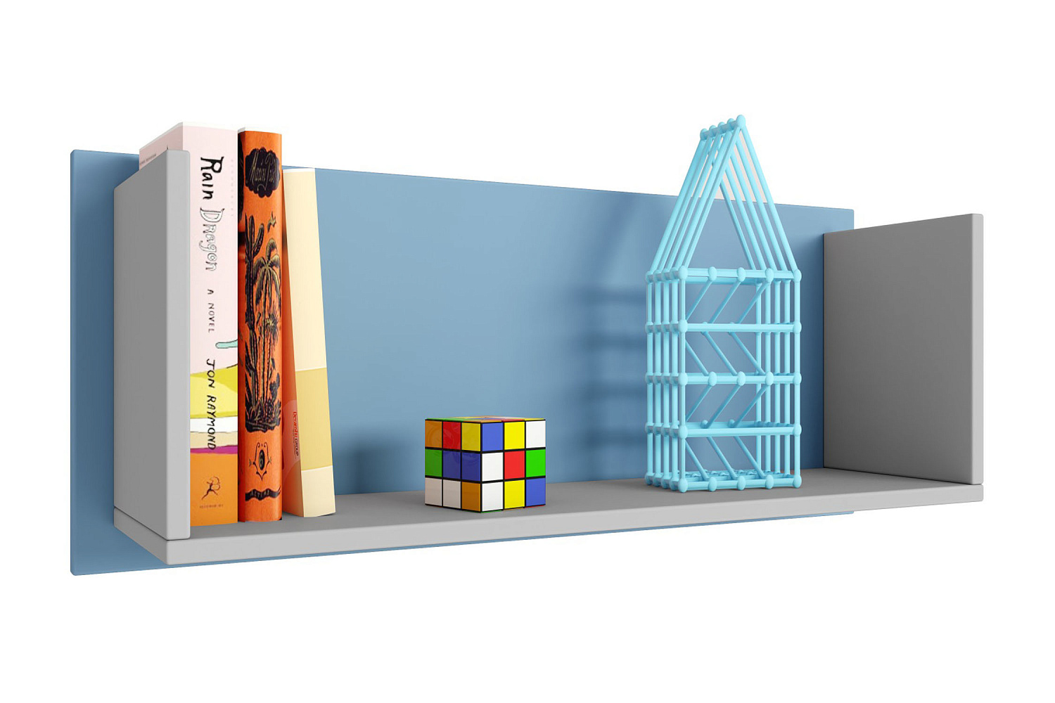 Полка книжная Mirum 5L 800 голубой / серый