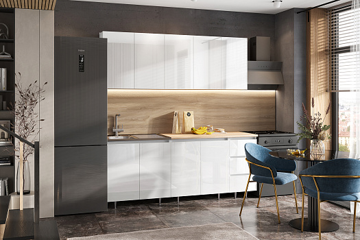 Кухня Челси 2.0 м белый глянец холодный