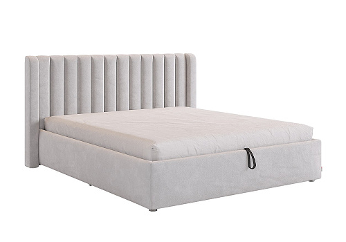 Кровать Ева с подъемным механизмом велюр галька