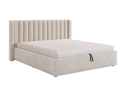 Кровать Ева с подъемным механизмом велюр крем