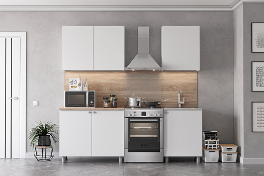 Кухня Айлин 1.6 м белый текстурный / дуб сонома