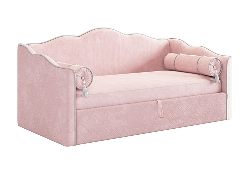 Софа Лея велюр нежно-розовый / галька