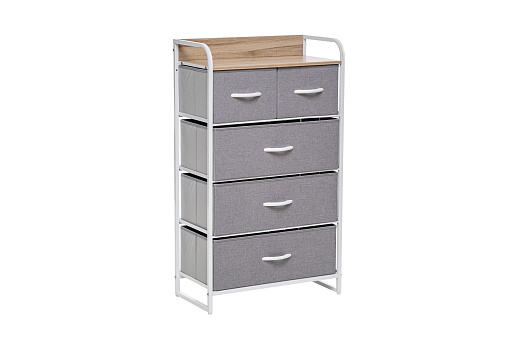 Комод с 5-ю ящиками Leset Ноа белый / светло-серый