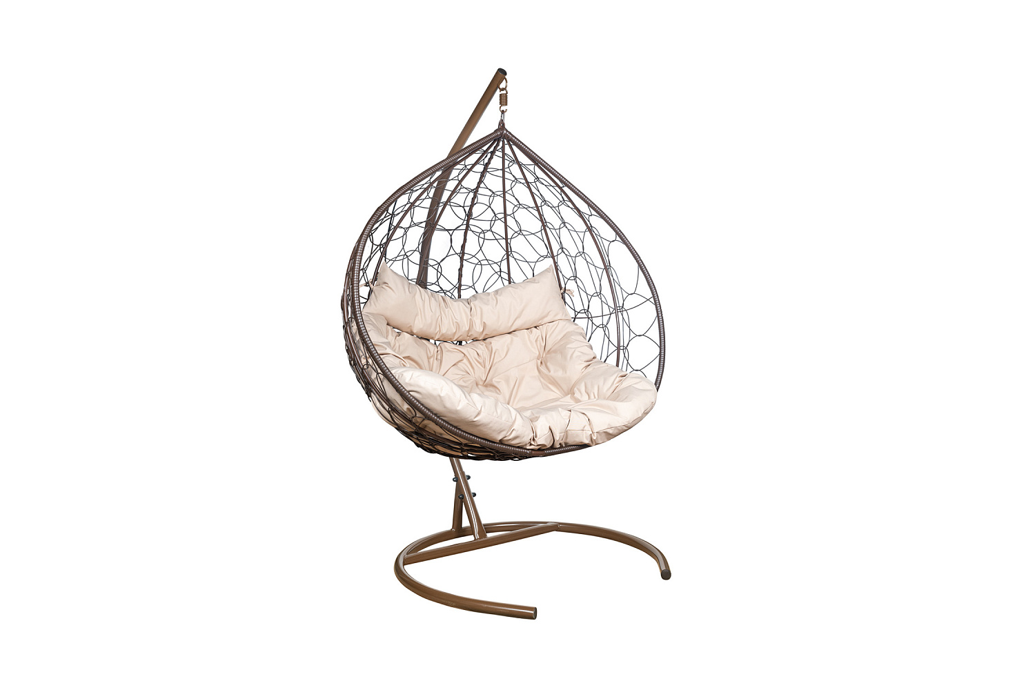 Кресло подвесное Leset Бали коричневое / бежевое
