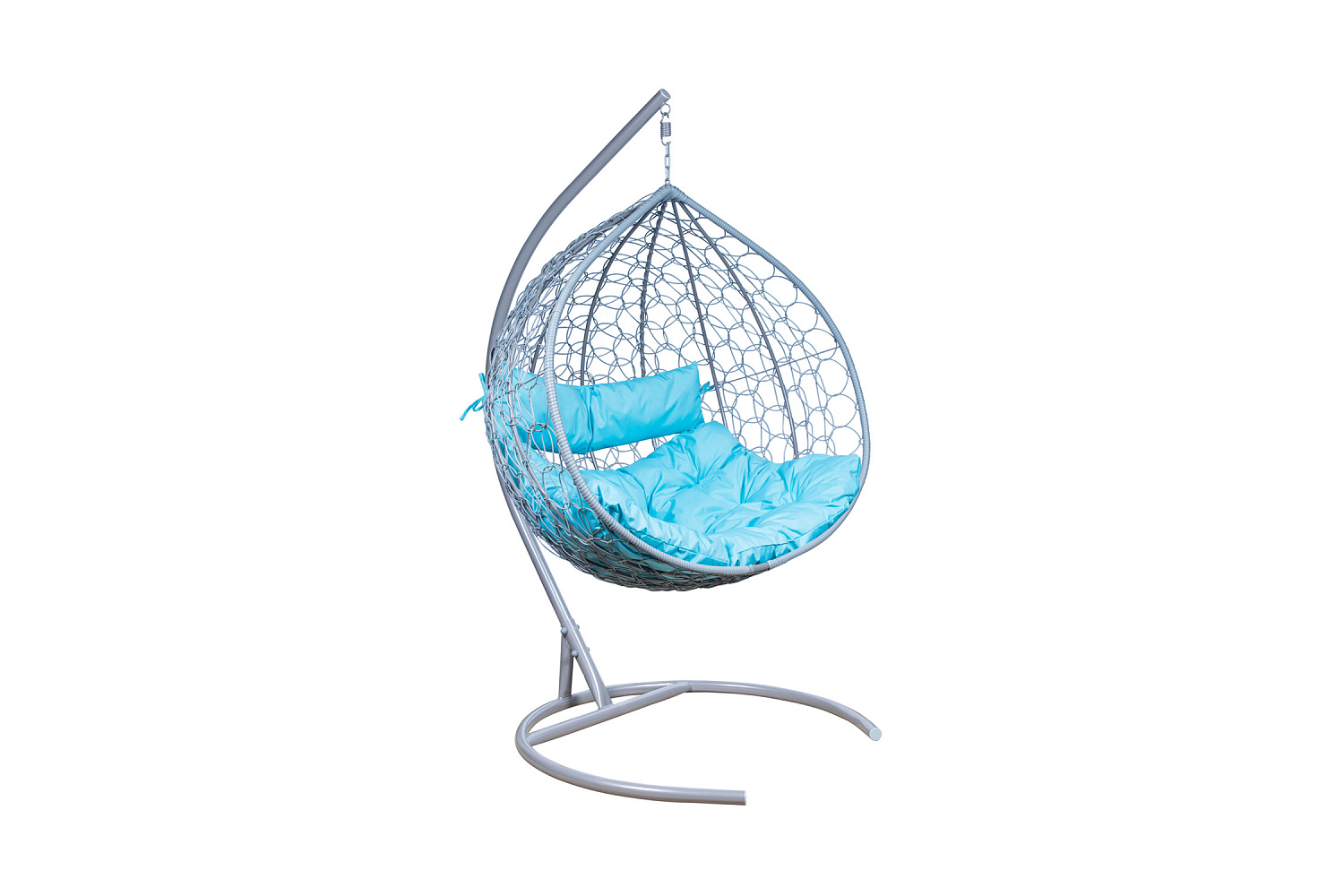 Кресло подвесное Leset Бали серый металлик / бирюзовое
