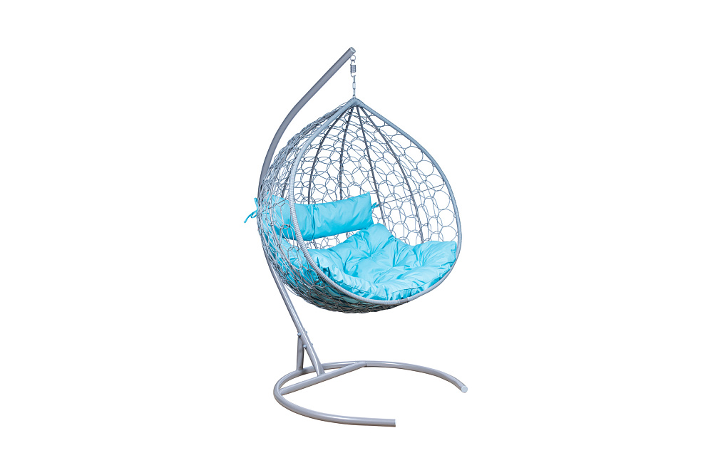 Кресло подвесное Leset Бали серый металлик / бирюзовое