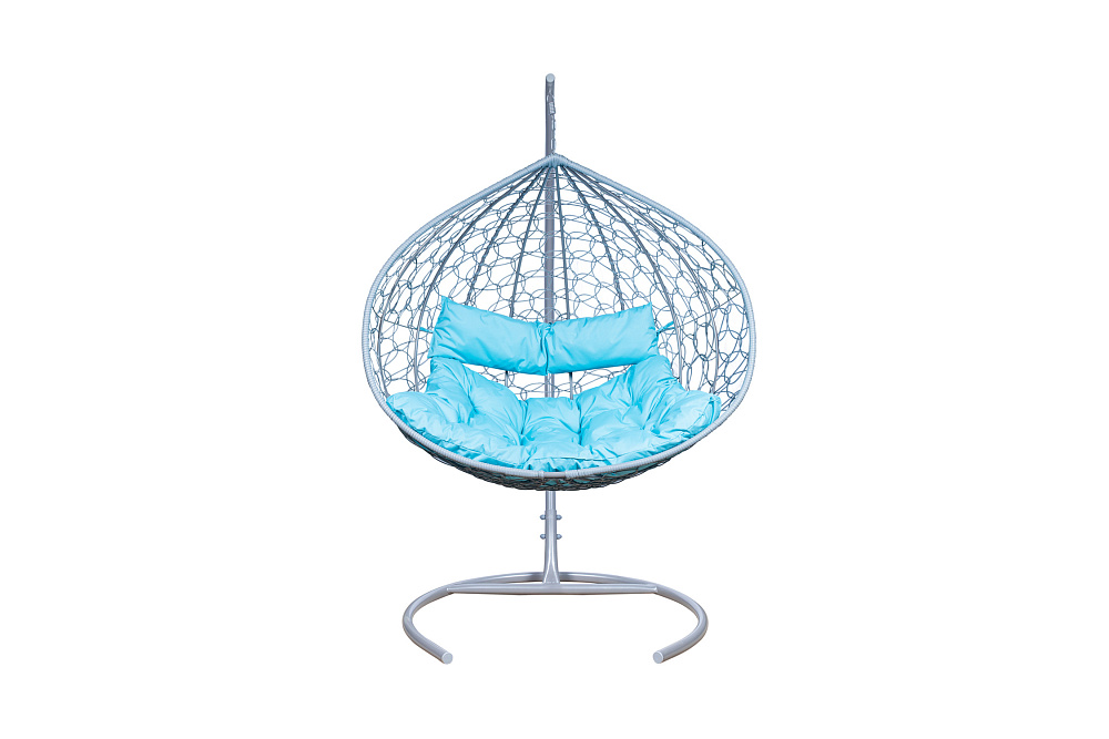 Кресло подвесное Leset Бали серый металлик / бирюзовое