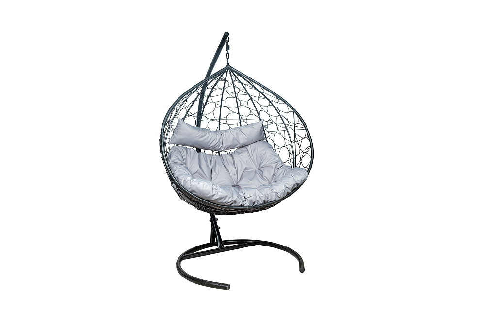 Кресло подвесное Leset Бали черное / светло-серое