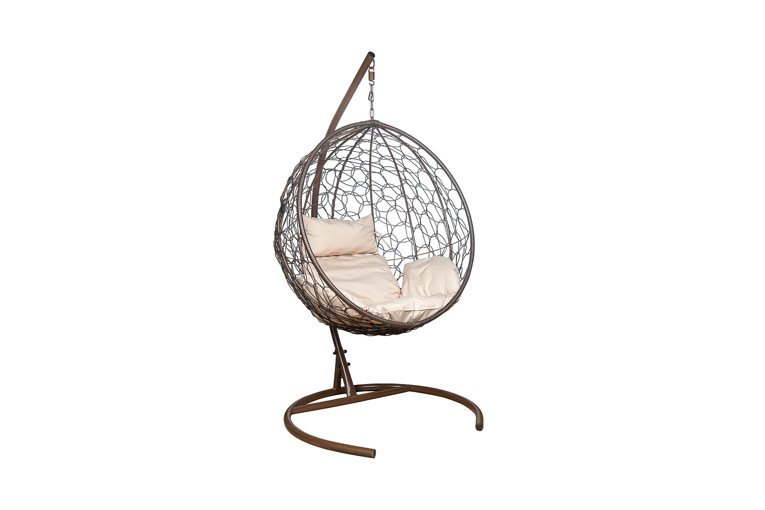 Кресло подвесное Leset Луна коричневое / бежевое