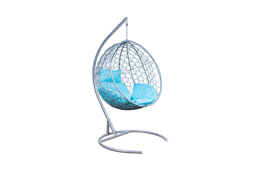 Кресло подвесное Leset Луна серый металлик / бирюзовый
