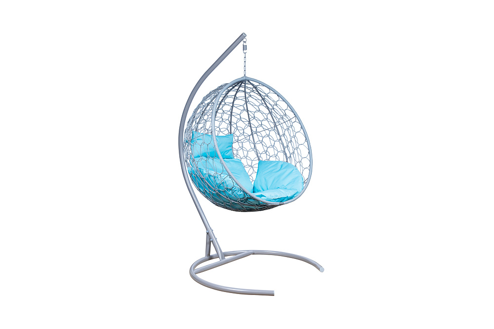 Кресло подвесное Leset Луна серый металлик / бирюзовый