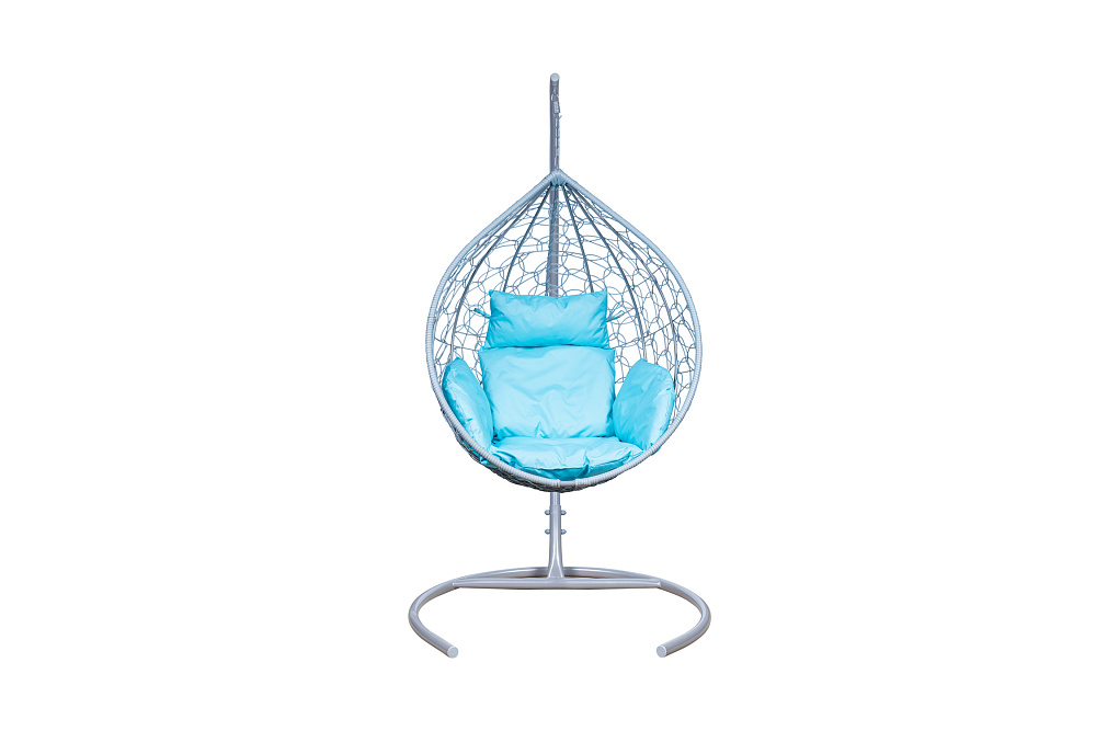 Кресло подвесное Leset Эва серый металик / бирюзовое