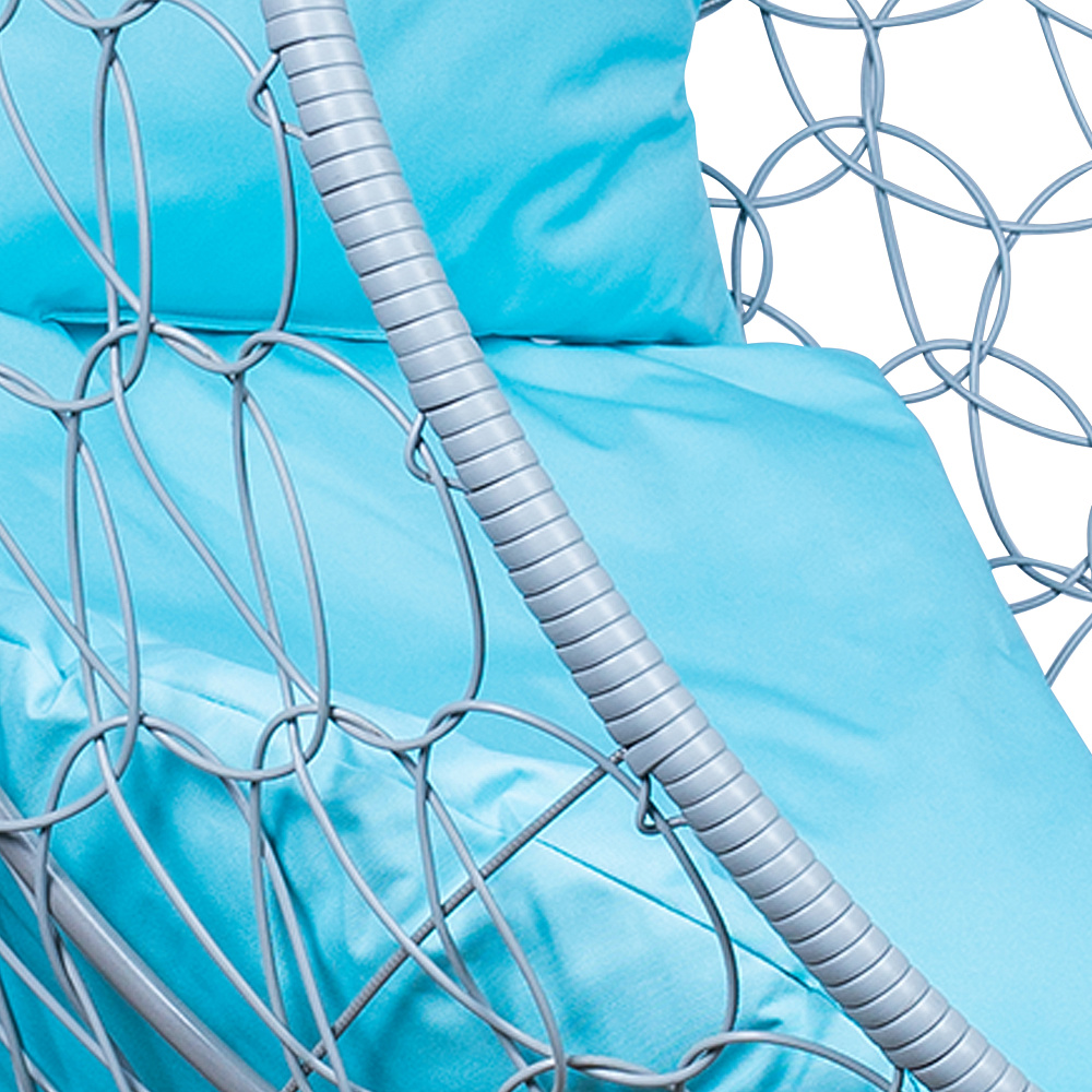 Кресло подвесное Leset Эва серый металик / бирюзовое