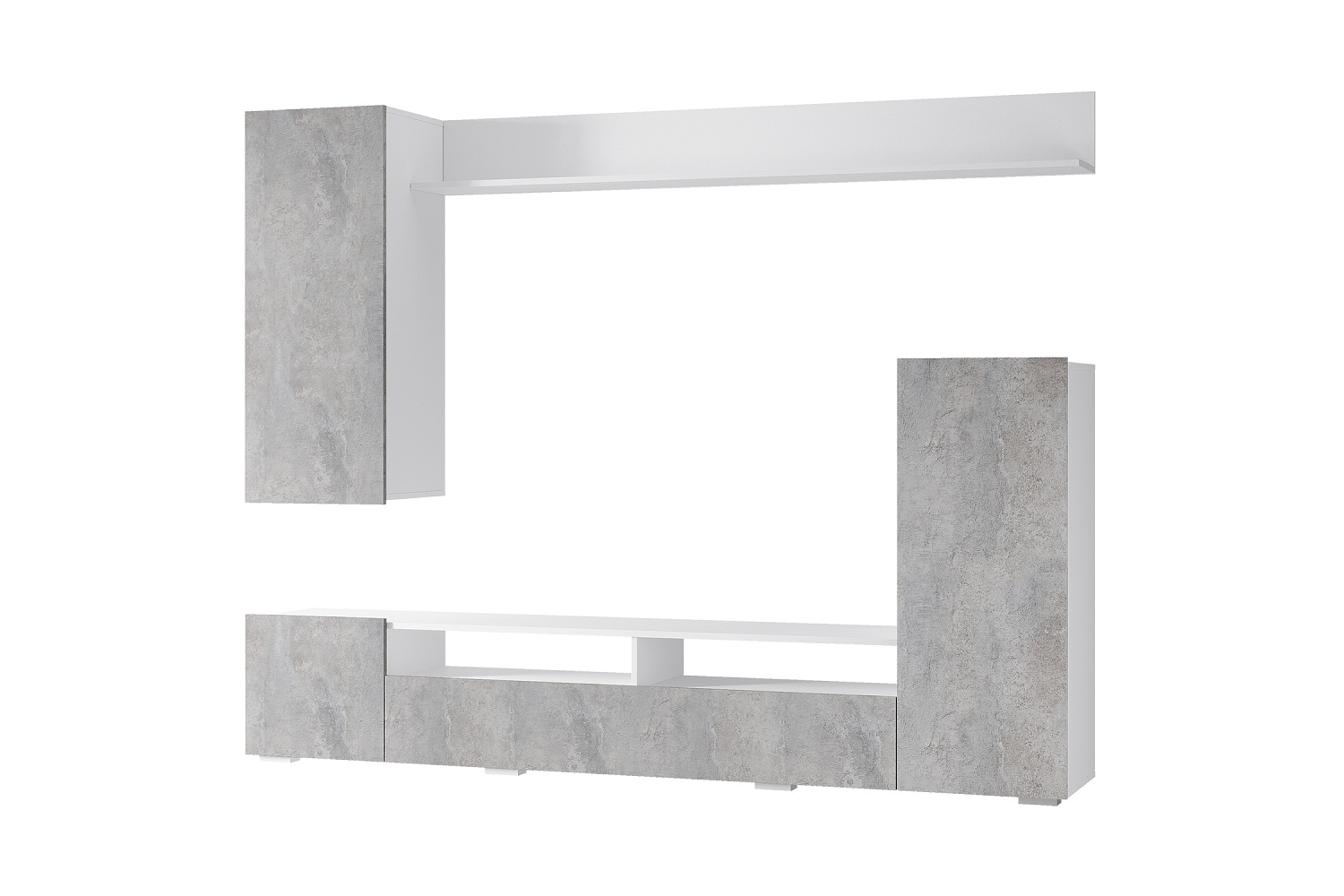 Центральная секция Диаманд белый / цемент светлый