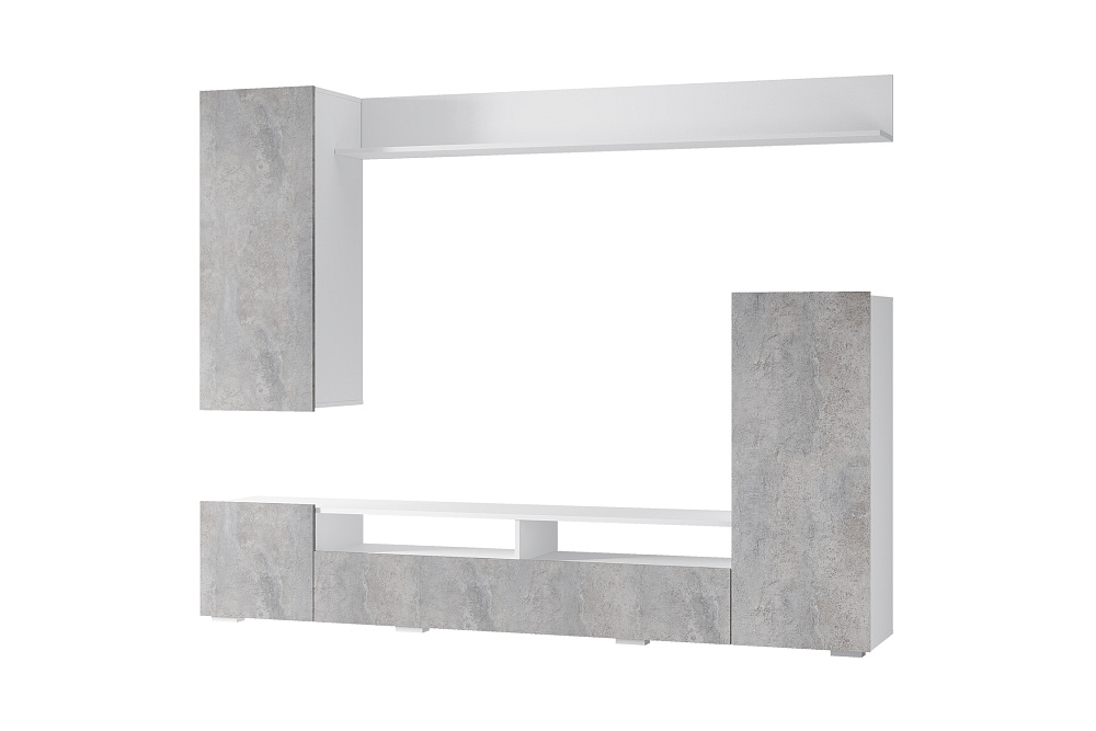 Центральная секция Диаманд белый / цемент светлый