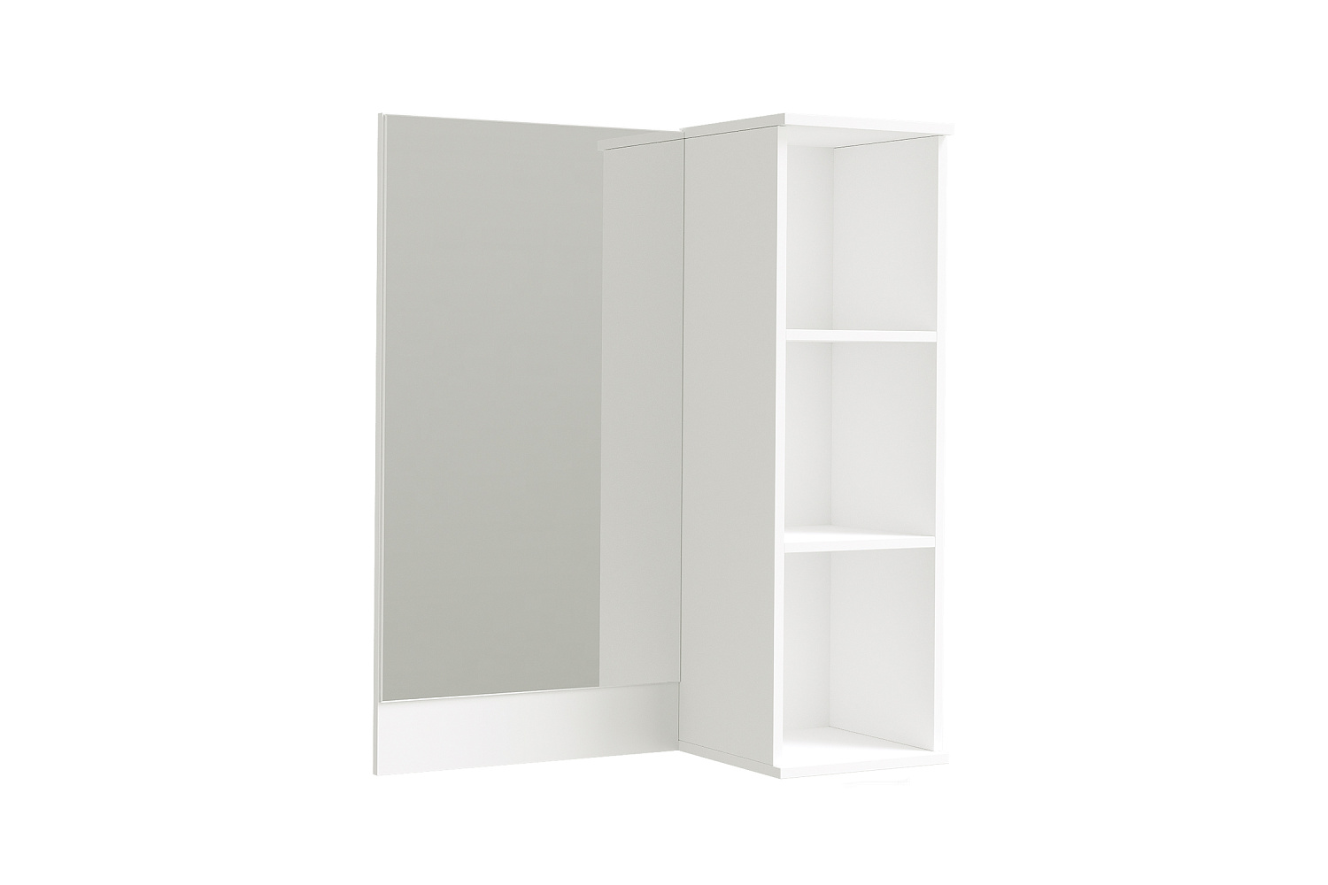 Полка Ника с зеркалом белый гладкий