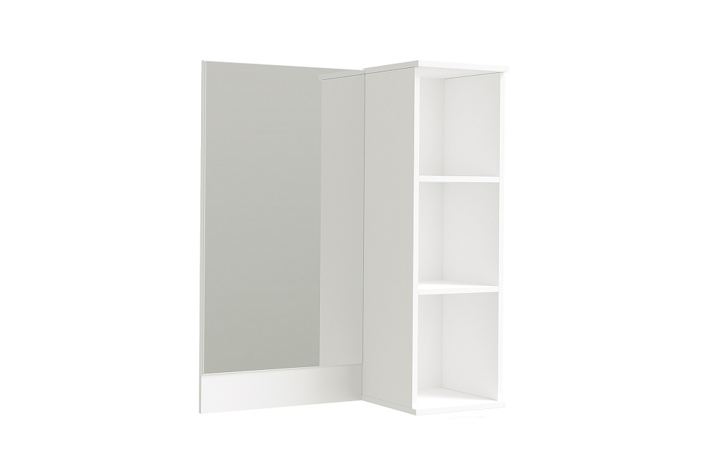 Полка Ника с зеркалом белый гладкий