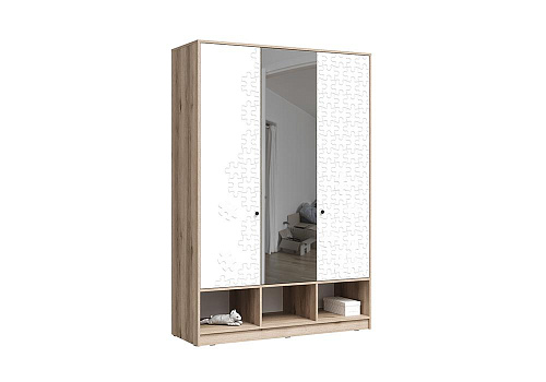 Шкаф трехстворчатый Киви ШК-03 белый / дуб делано