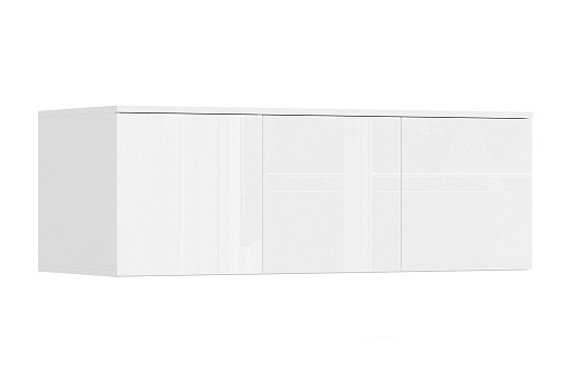 Антресоль трехдверная Норд белый / белый глянец холодный