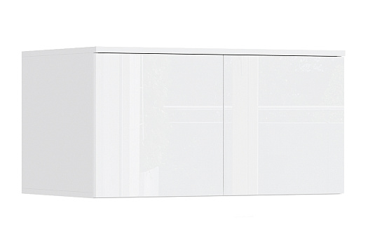 Антресоль двухдверная Норд белый / белый глянец холодный