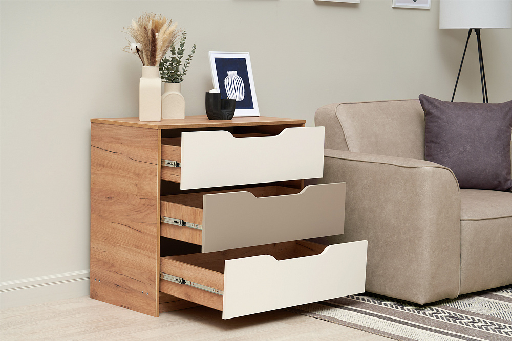 Комод Rich дуб крафт золотой / миндаль / глиняный серый