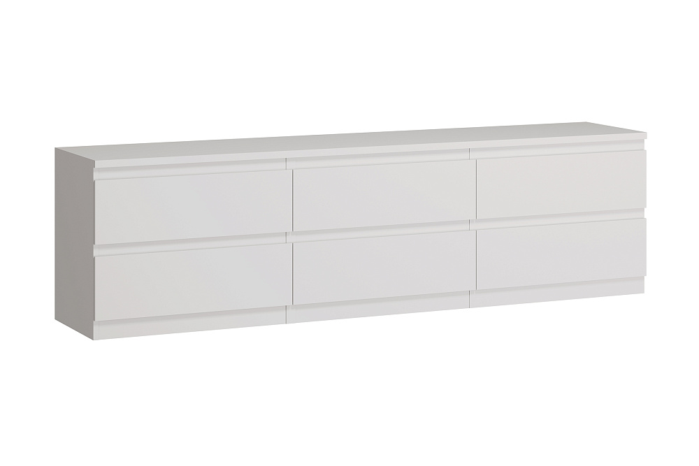 Тумба Кастор  6 ящиков белая