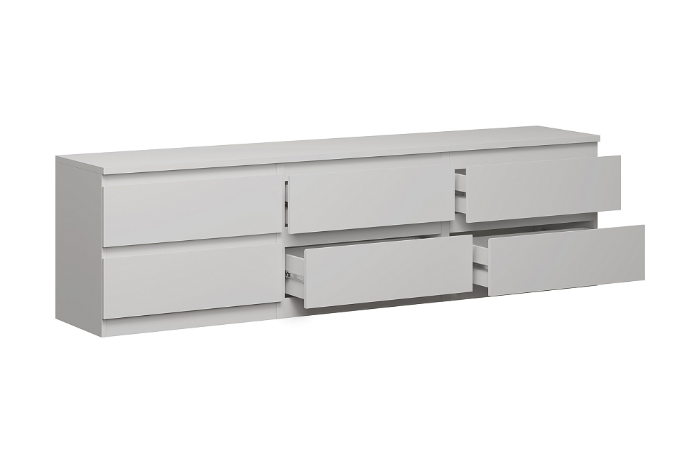 Тумба Кастор  6 ящиков белая