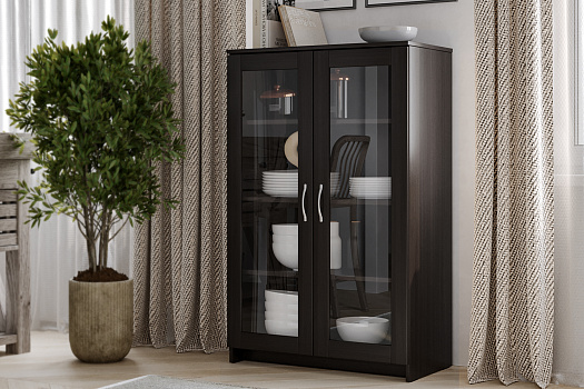 Шкаф-витрина Сириус дуб венге