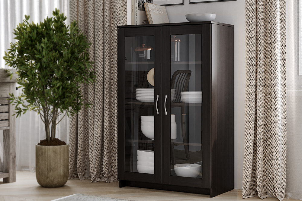 Шкаф-витрина Сириус дуб венге